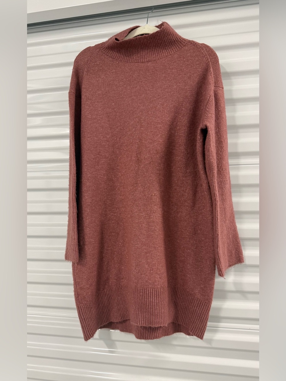 Women’s Cozy mockneck Sweater Dress in Dusty Rose medium